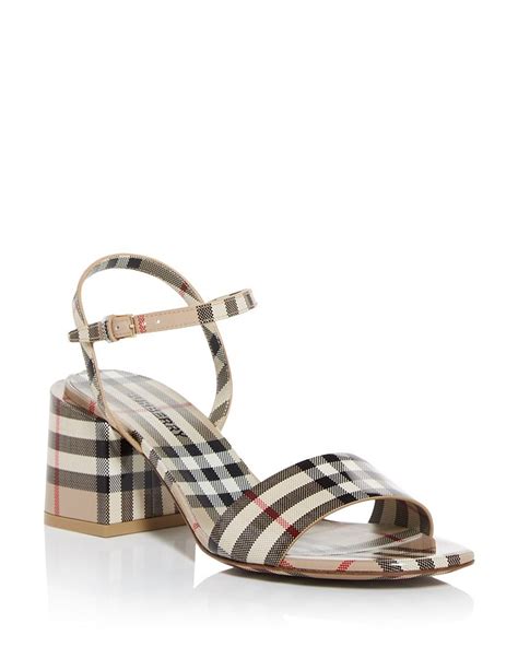 burberry sandals white|Burberry block heel sandals.